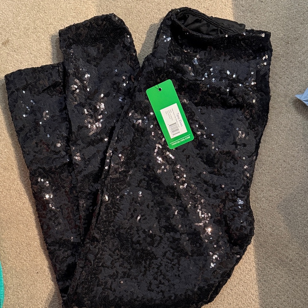Tipsy Elves Black High Waisted Sequin Leggings